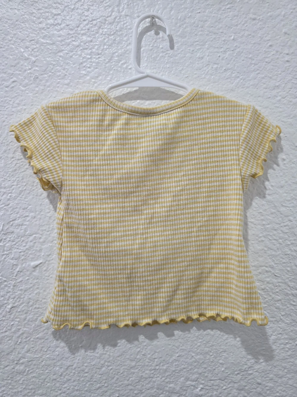 Old Navy Yellow Gingham Ruffle Edge Tee